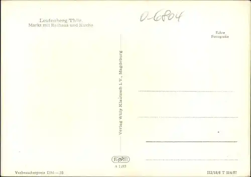 Ak Leutenberg in Thüringen, Markt mit Rathaus und Kirche
