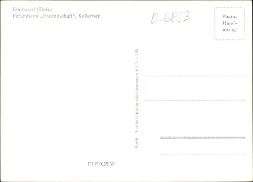 Ak Ebersdorf in Thüringen, Ferienheim Freundschaft, Kellerbar