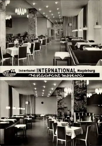 Ak Magdeburg an der Elbe, Interhotel International, Restaurant Moskwa