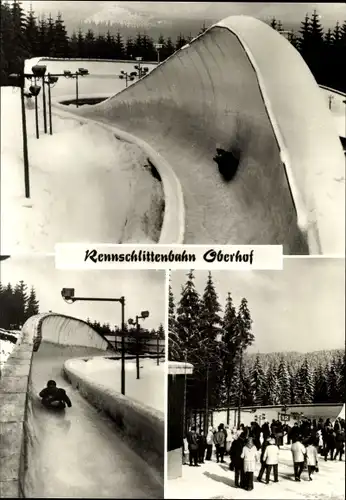 Ak Oberhof im Thüringer Wald, Rennschlittenbahn