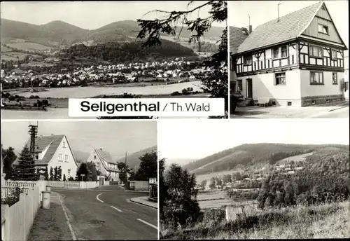 Ak Floh Seligenthal in Thüringen, Panorama, Fachwerkhaus, Straßenpartie