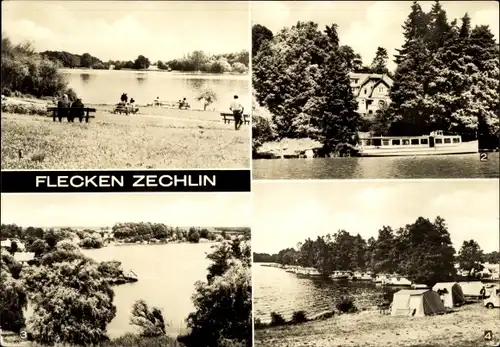 Ak Flecken Zechlin Rheinsberg in der Mark, Schwarzer See, FDGB Erholungsheim Eisenhöhe, Zeltplatz