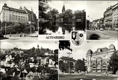 Ak Altenburg in Thüringen, Schloss, Blick zu den Roten Spitzen, Moskauer Straße, Bahnhof