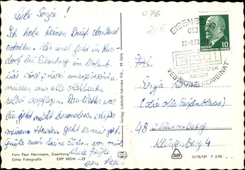 Ak Eisenberg in Thüringen, Friedrichstanneck, Panorama