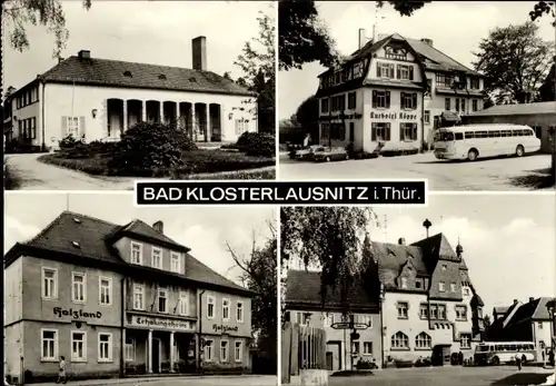 Ak Bad Klosterlausnitz in Thüringen, Kurhotel Köppe, Erholungsheim Holzland, Moorbad, Markt