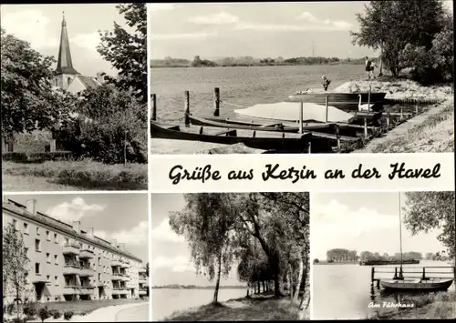 Ak Ketzin an der Havel, Kirche, am Fährhaus, Wohnhaus