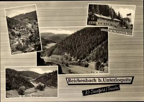 Ak Reichenbach Probstzella Thüringen, Ferienheim des Hydrierwerk Zeitz, Loquitztal, Schieferhalden