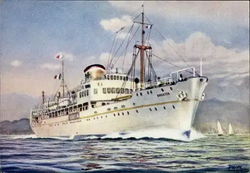 Künstler Ak MS Barletta, Adriatica Societa di Navigazione