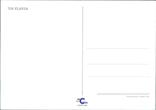 Ak TS Flavia, Kreuzfahrtschiff, Costa Line