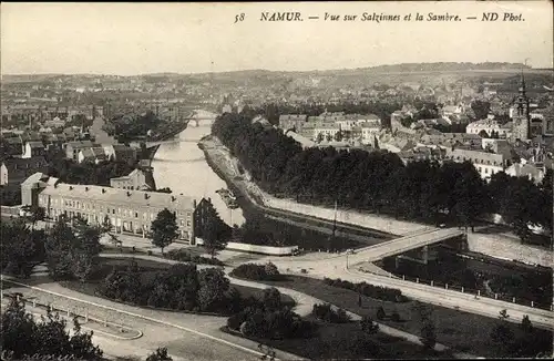 Ak Namur Wallonien, Blick auf Salzinnes und die Sambre