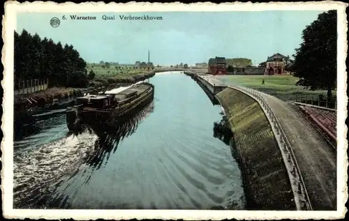 Ak Warneton Wallonien Hennegau, Quai Verbroeckhoven