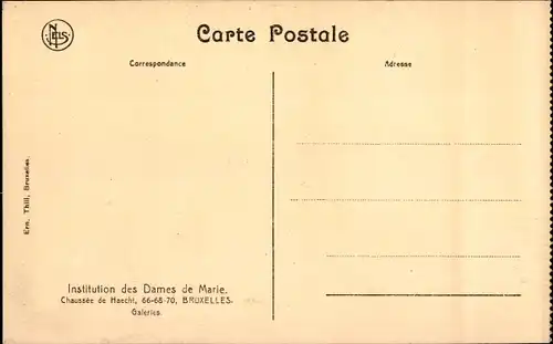 Ak Bruxelles Brüssel, Institution der Damen Mariens, Chaussee de Haecht 66-68-70, Galerien