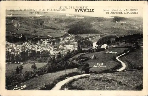 Ak Aywaille Wallonien Lüttich, Le Val de l&#39;Ambleve, Septroux, Fenson, Awan, Panorama