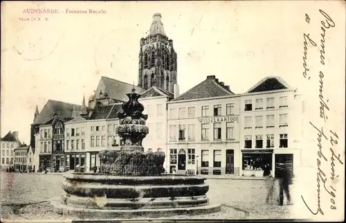 Ak Oudenaarde Oudenaarde Ostflandern, Königlicher Brunnen