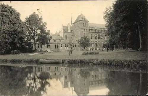 Ak Ollignies Lessines Wallonien Hennegau, Villa am Wasser