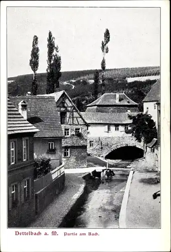 Ak Dettelbach am Main Unterfranken, Partie am Bach
