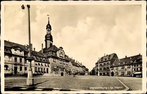 Ak Waldenburg in Sachsen, Markt