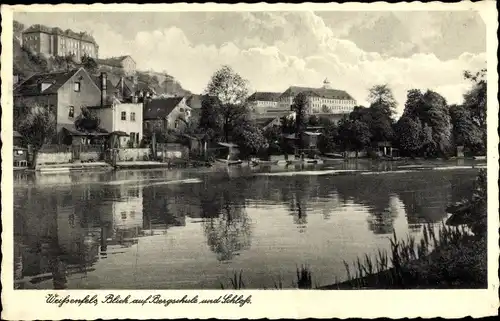 Ak Weißenfels an der Saale, Blick auf Bergschule und Schloss