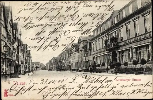 Ak Uelzen in Niedersachsen, Lüneburger Straße, Hotel Stadt Hamburg