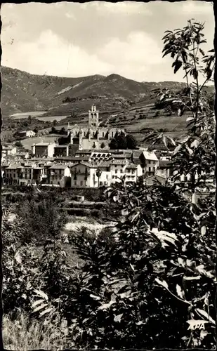 Ak Prats de Mollo Pyrenees Orientales, Panoramablick