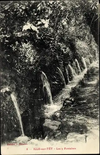 Ak Ille sur Têt Pyrenees Orientales, Die 9 Brunnen