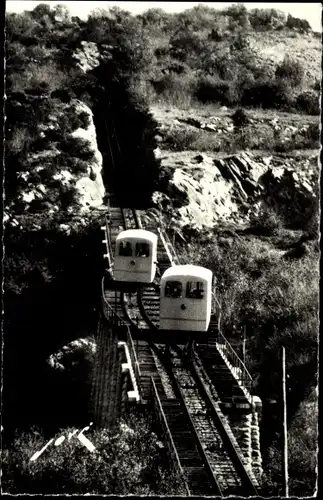 Ak Lourdes Hautes Pyrénées, Montee au Pie, Voiture, Viaduc