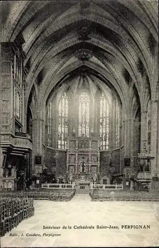 Ak Perpignan Pyrénées Orientales, Interieur de la Cathedrale Saint-Jean