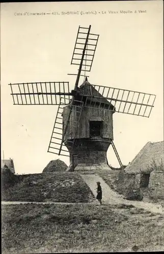 Ak Saint Briac sur Mer Ille et Vilaine, Die alte Windmühle