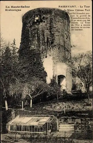 Ak Passavant Haute Saône, Der Turm der alten Schlossfestung