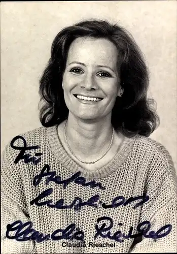 Ak Schauspielerin Claudia Rieschel, Portrait, Autogramm