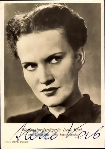 Ak Schauspielerin Irene Korb, Portrait, Die Sonnenbrucks, Autogramm