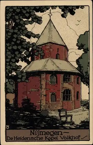 Steindruck Ak Nijmegen Gelderland, De Heidensche Kapel Valkhof