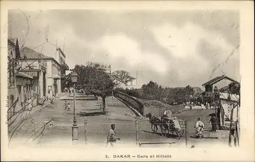 Ak Dakar Senegal, Bahnhof und Hotels