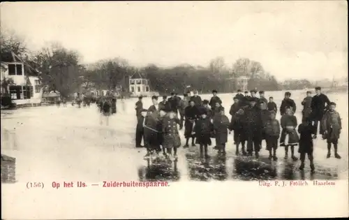 Ak Haarlem Nordholland Niederlande, Op het Ijs, Zuiderbuitenspaarne
