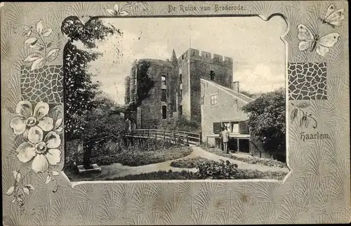 Passepartout Ak Haarlem Nordholland Niederlande, De Ruine van Brederode