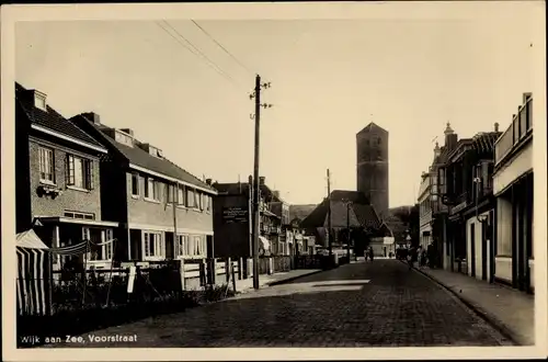 Ak Wijk aan Zee Beverwijk Nordholland Niederlande, Voorstraat, Kerk