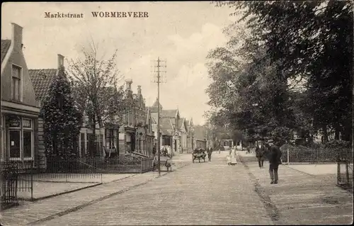 Ak Wormerveer Nordholland Niederlande, Marktstraat