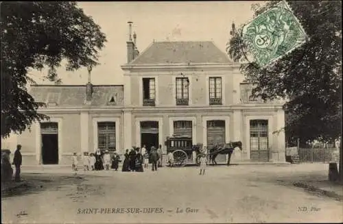 Ak Saint Pierre sur Dives Calvados, La Gare