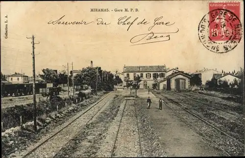 Ak Miramas Bouches du Rhône, La Gare