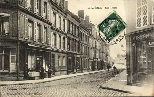 Ak Mézières Ardennes, Rue Thiers