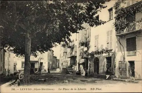 Ak Levens Alpes Maritimes, Place de la Liberté