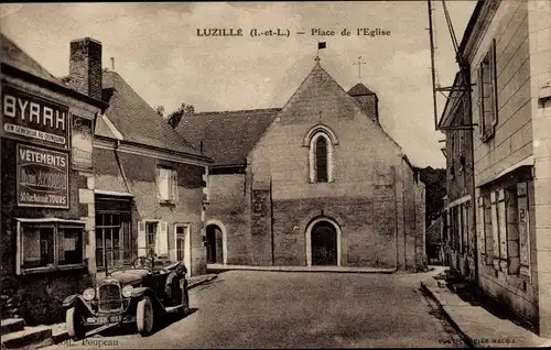 Ak Luzille Indre et Loire, Place de l'Eglise