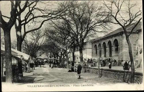 Ak Villefranche de Lauragais Haute Garonne, Place Gambetta
