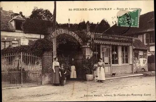 Ak Saint Pierre du Vauvray Eure, Route de Louviers