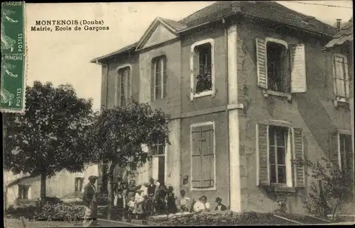 Ak Montenois Drôme, Mairie, Ecole de Garcons