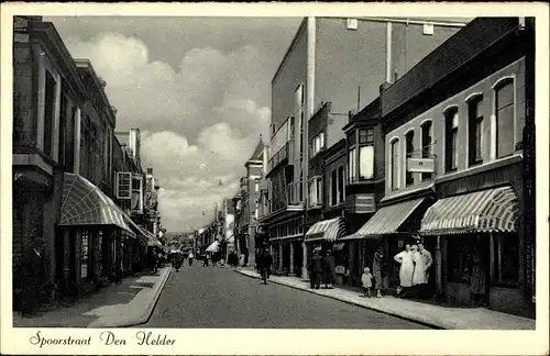 Ak Den Helder Nordholland Niederlande, Spoorstraat, Geschäfte