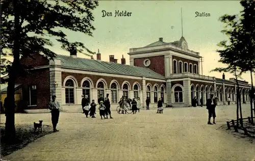 Ak Den Helder Nordholland Niederlande, Station