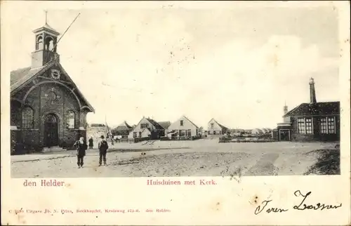 Ak Den Helder Nordholland Niederlande, Huisduinen met Kerk