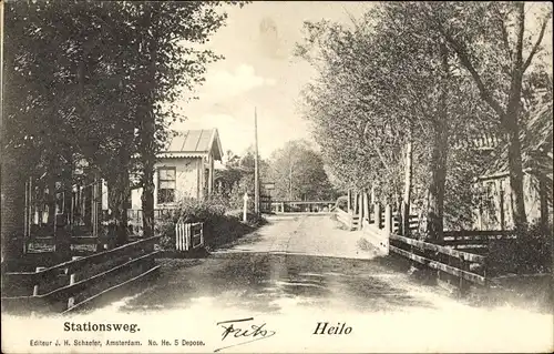 Ak Heilo Heiloo Nordholland Niederlande, Stationsweg