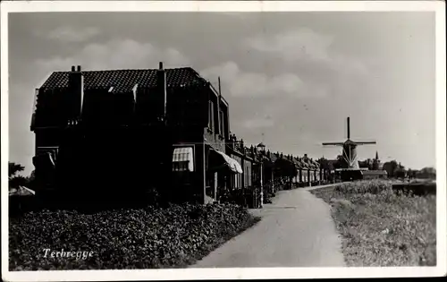 Ak Terbregge Südholland, Blick zur Windmühle